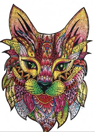 Уникальный деревянный фигурный пазл «загадочная рысь», the goddes bastet (le-139-33)