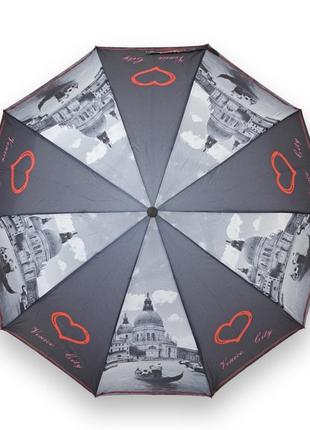 Жіноча парасолька напівавтомат на 10 спиць "venice"2 фото