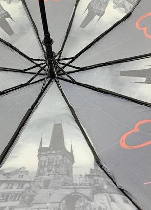 Жіноча парасолька напівавтомат на 10 спиць "prague"5 фото