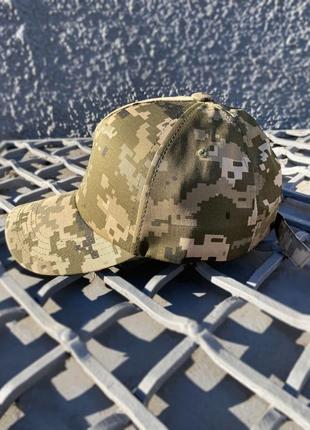 Тактическая кепка пиксель всу, бейсболка пиксель с трезубцем, летняя армейская кепка регулируемая2 фото