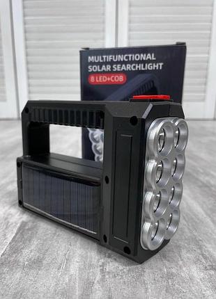 Яскравий ручний ліхтар cob на сонячній батареї акумуляторний світлодіодний ліхтар led ліхтарі військові (db-12722)