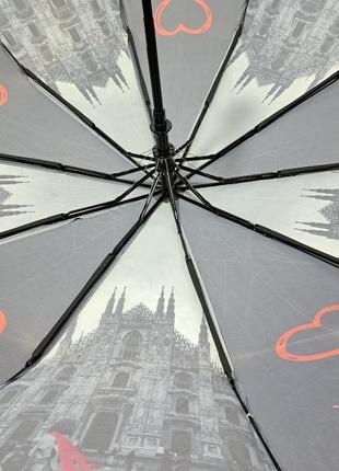 Жіноча парасолька напівавтомат на 10 спиць "italy"6 фото
