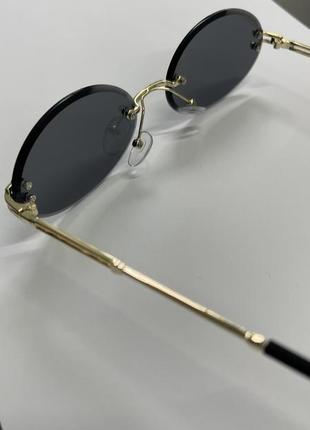 Стильные овальные солнцезащитные очки безоправные градиент 20237 фото