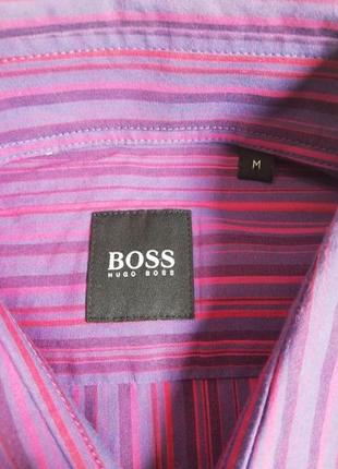 Фирменная яркая рубашка в полоску hugo boss 100% коттон6 фото