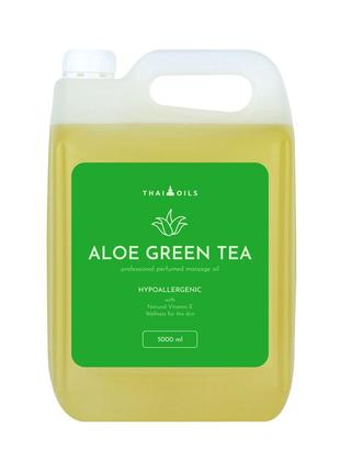 Професійна масажна олія «aloe green tea» 5000 ml , зелений чай, 7trav