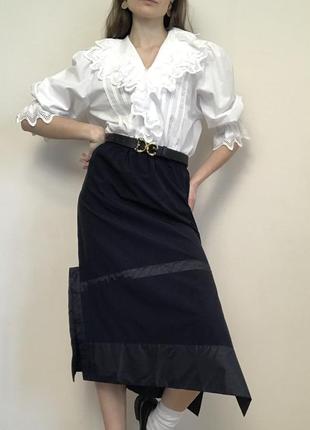 Дизайнерська спідниця animale синя з розрізом незвичний крій