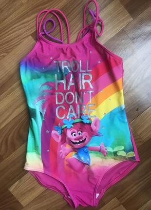 Слитный купальник trolls 7-8 лет
