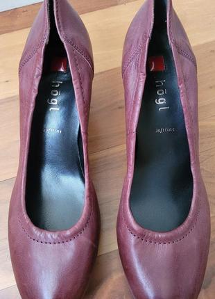 Кожаные туфли hogl цвет марсала размер 6 1/21 фото