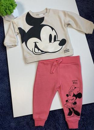 Набір - кофта h&m 4-6 міс і штани primark 3-6 міс 68 см mikki mouse1 фото