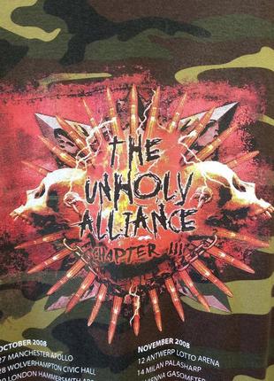 Винтажная туровая футболка slayer the unholy alliance tour chapter iii 2008 мерч винтаж 2000х y2k thrash speed metal rock трэш спид метал рок xl l8 фото