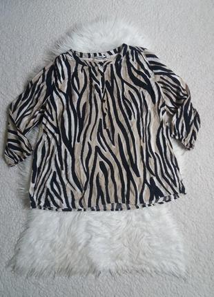 Віскозна легенька блуза в тваринний принт