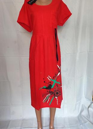 Платье красное2 фото