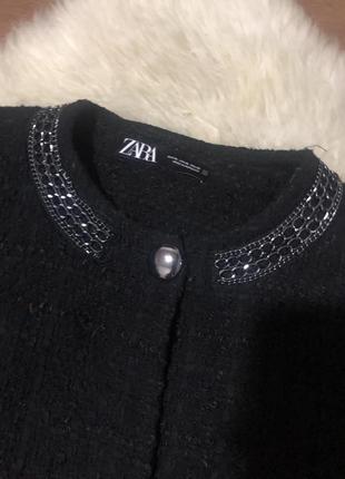 Шикарный твидовый пиджак жакет пальто бренда zara2 фото