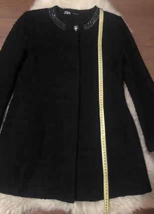 Шикарный твидовый пиджак жакет пальто бренда zara4 фото
