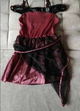 Карнавальное платье tesco с шлейфом из фатина для хэллоуина на возраст 13-14лет xs s8 фото