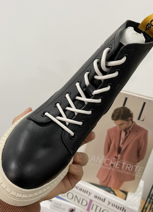 Шкіряні чоботи демісізон / кожанные ботинки 24 см