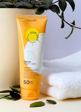 Детский солнцезащитный крем для лица и тела oriflame sun 360 с spf 50 125мл 34896