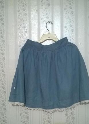 Хлопковая юбка миди р.387 фото