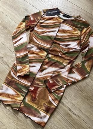 Платье в рубчик, платье в разводы, платье тай дай, платье печворк, платье plt