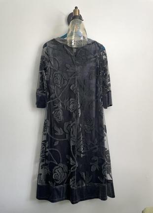 Праздничное велюровое платье с розами и блестками texport ( zara, cos, h&amp;m )