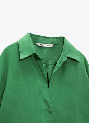 Zara сорочка лляна зара рубашка лен4 фото
