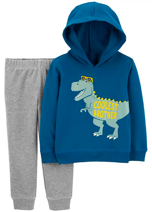Костюм для мальчика carters америка 4-5 лет кофта штаны динозавр двунитка