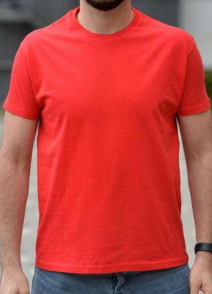 Красная базовая футболка, оптом