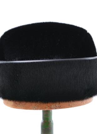 Черная мужская кепка из меха нерпы5 фото