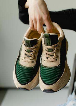 New collection кроссовки бежево-зеленые2 фото