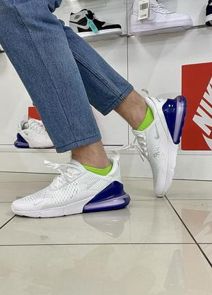 Кроссовки nike air max 270 (white / blue)