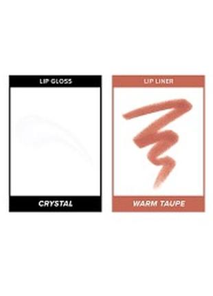 Anastasia beverly hills pout master sculpted lip duo clear/warm taupe (lip/pen/1.49g + ipstick/4.8ml) набір для губ олівець та прозорий блиск2 фото