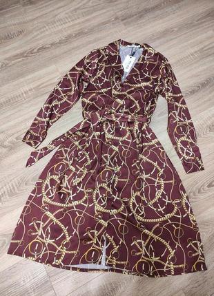 Стильное эффектное платье в стиле zara новое с бирками, платочный принт7 фото