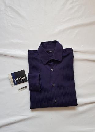 Мужская фиолетовая рубашка hugo boss2 фото