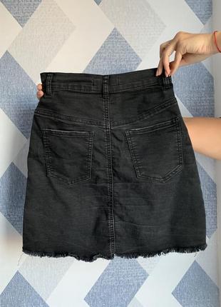 Юбка джинсовая чёрная3 фото