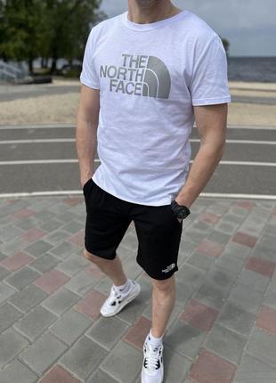 Летний белый спортивный костюм комплект the north face