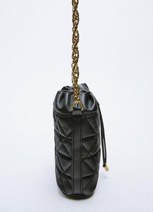 Стильная стеганая сумочка, сумка-мешок zara5 фото