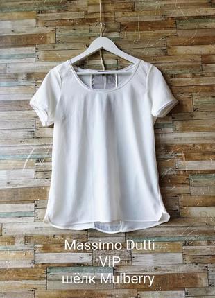 Massimo dutti. красивая. стильная блуза. шелк mulberry/трикотаж. цвет молочный