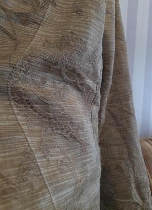 Бавовна вінтаж легкий натуральний  літній жакет пиджак бежевий жакардовий8 фото