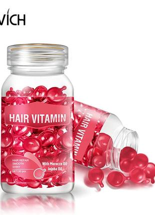 Капсулы для волос для поврежденных волос sevich hair vitamin red (morocan, jojoba)1 фото