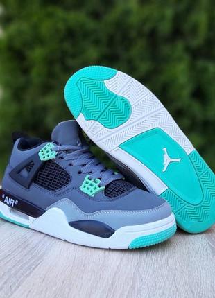 Кроссовки nike air jordan 4 retro black grey5 фото