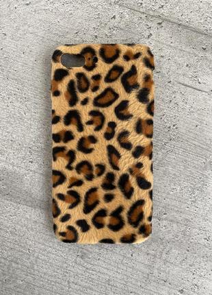 Чехол на iphone 7+, 8+ леопардовый мягкий