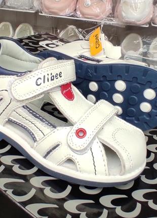 Шкіряні босоніжки сандалі для хлопчика дівчатка білі закриті 24р (14,8-15)4 фото