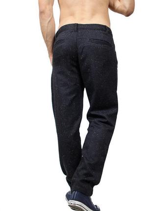 Брендовые мужские темно-синие твидовые брюки anerkjendt бангладеш коттон шерсть этикетка2 фото