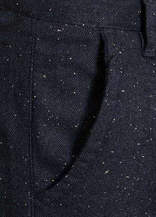 Брендовые мужские темно-синие твидовые брюки anerkjendt бангладеш коттон шерсть этикетка5 фото