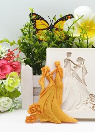 Молд силиконовый свадебный 102 на 83 мм серый