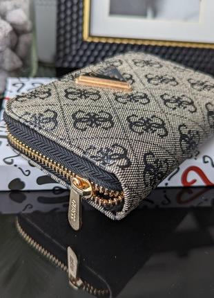 Серый женский маленький кошелек портмоне на молнии, красивый молодежный модный мини кошелек