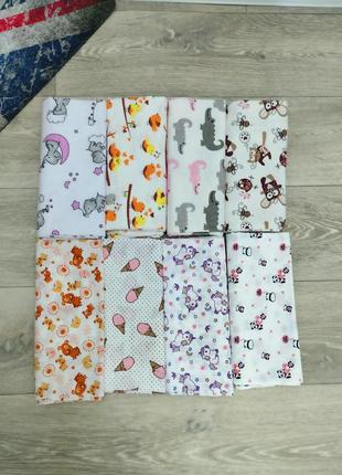 Комплект пеленок 8 шт. для малышей в роддом байковые ситцевые пеленки в наборе2 фото
