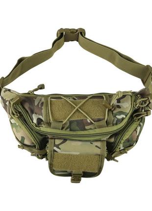 Сумка-бананка тактична на пояс сумка бокова настегна військова поясна tactical waist bag размер мультікам dm_11