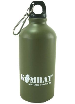 Фляга тактична армійська алюмінієва kombat uk зсу (всу) aluminium water bottle 500ml оливковий dr_11