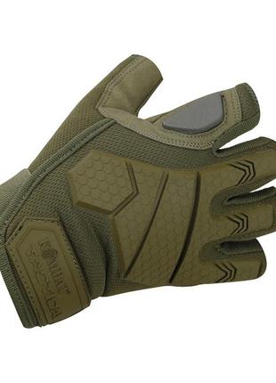 Тактичні військові рукавички kombat uk захисні рукавиці без пальців s койот dm_11